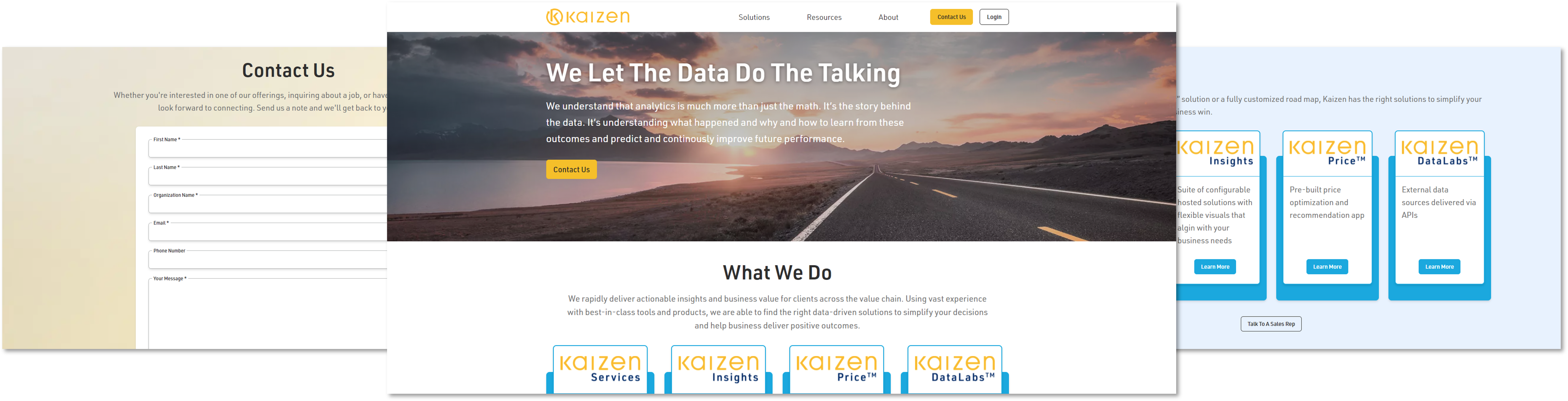 Kaizen Website Screenshots